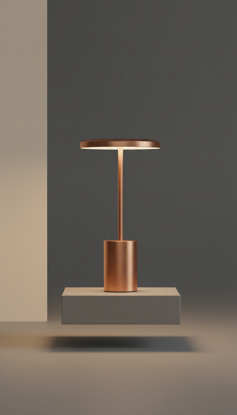 Brushed Metal Table Lamp Sculpted Shade