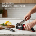 Ergonomic Handle 3 in 1 Knife Sharpener Stainless Steel Slots Sharpens Knives Scissors 19.3cm Kitchen Sharpening Tool