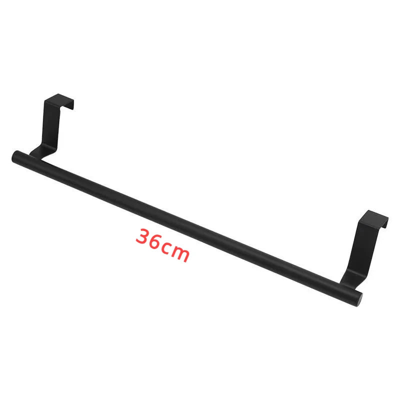 Towel Rod Steel Metal Wire Over Cabinet Towel Rack Storage Organizer Bathroom Door Hanging Towel Rack Punch-free Rag Hanger