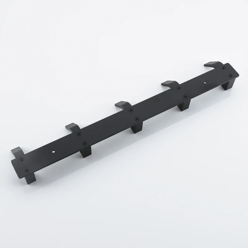 Modern Hanging Hooks For Wall Aluminium Black Towel Holder Bathroom Door Clothe Hanger Coat Rack Wall Mounted