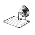 Wall Mounted Vacuum Suction Cup Soap Dish No-Drilling Self Draining Bathroom Sponge Holder Stainless steel Heavy Duty Soap Tray