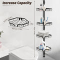 4-Tier Adjustable Telescopic Shower Rack, No Drill Caddy Corner Shower Shelf Bathroom Corner Storage, Space-Saving Organizer Bathroom